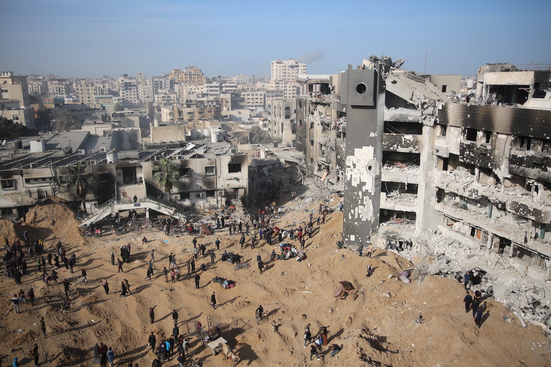 gaza al shifa hospital israel destruction aerial view