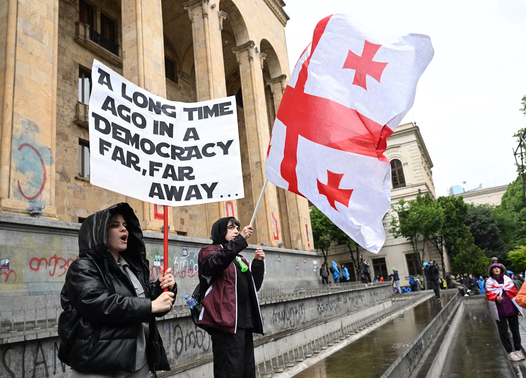 thousands rally against russia-like law in georgia