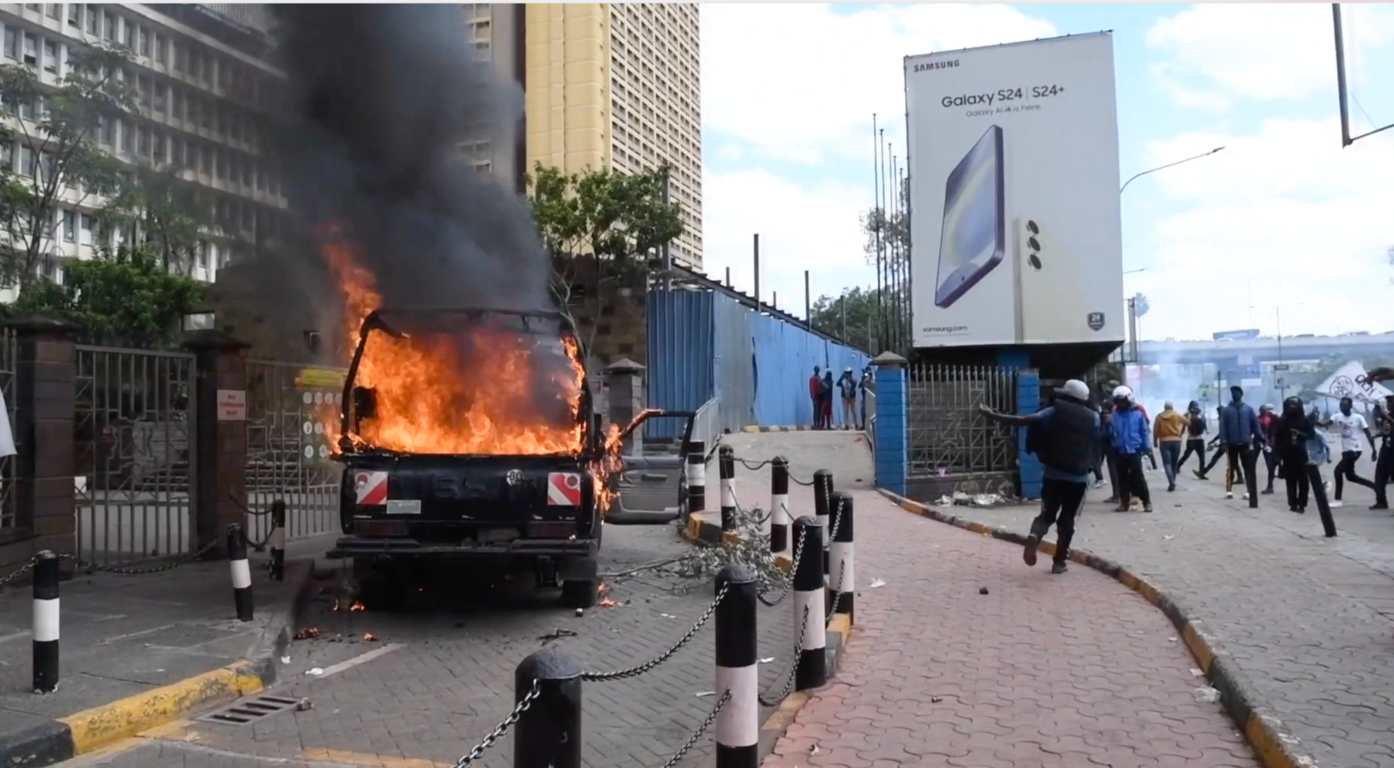 kenya tax protest fire