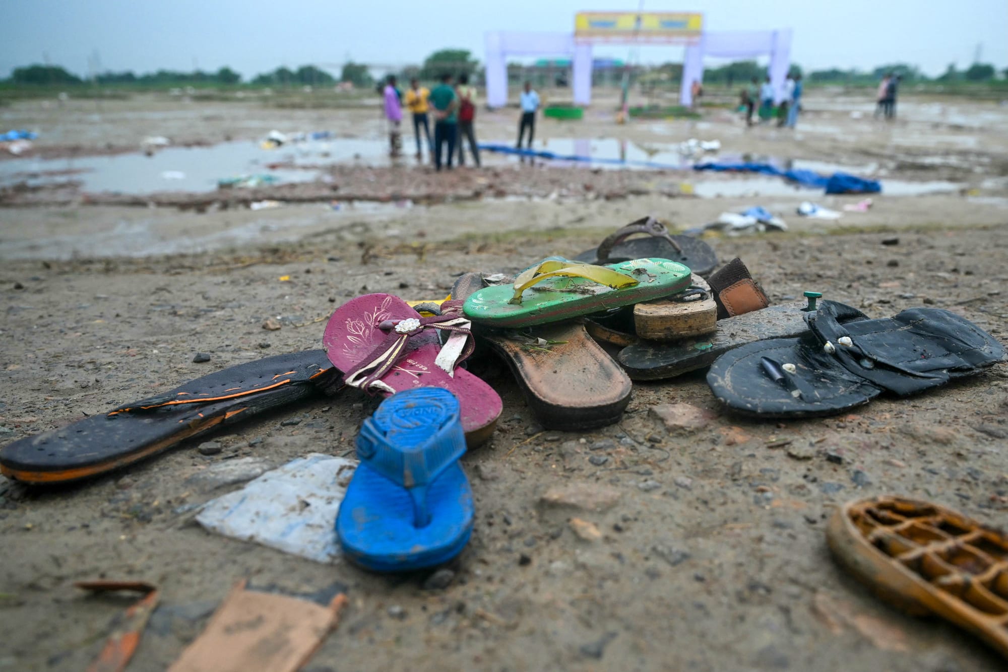 india hathras religious stampede sandals