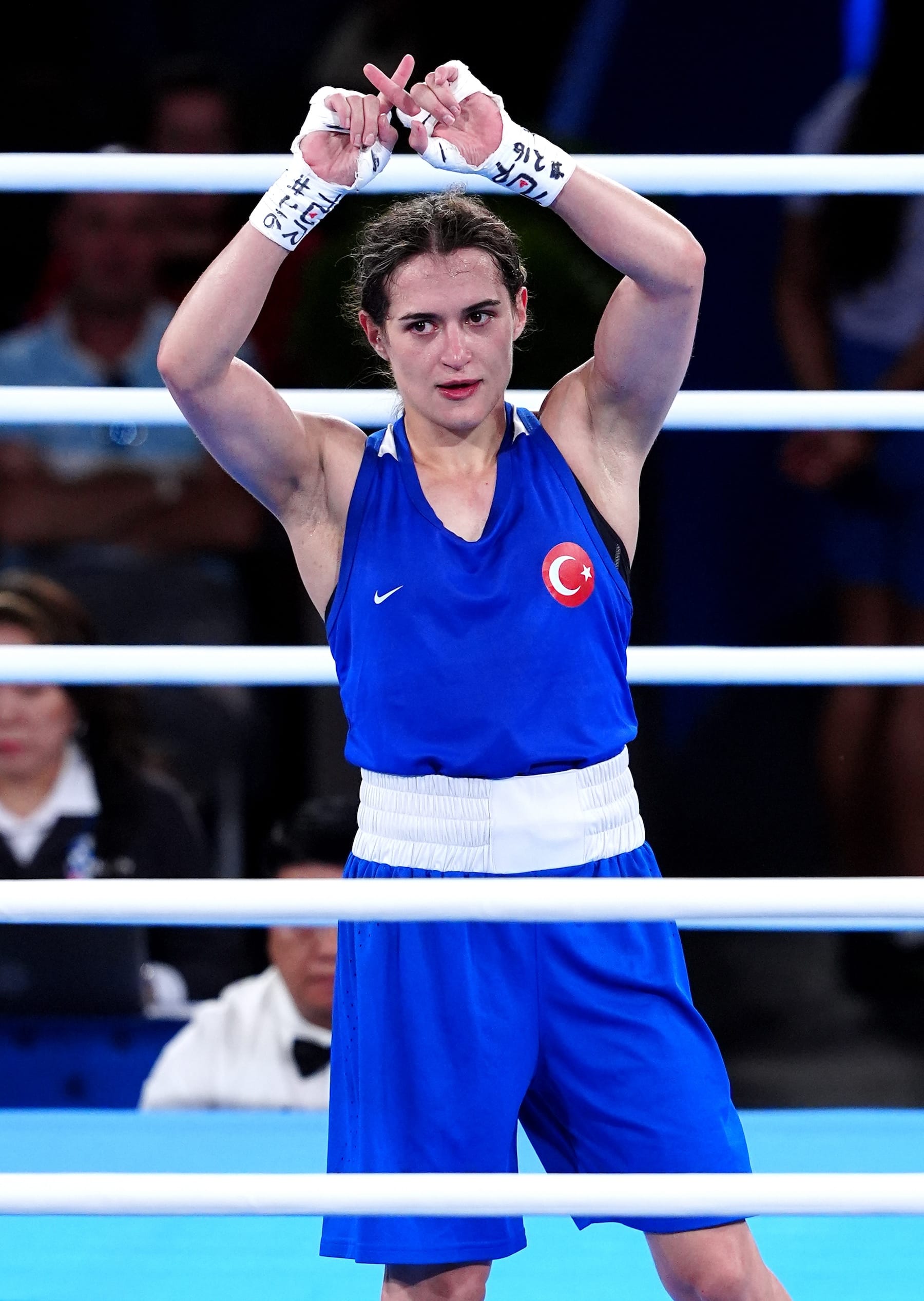 Turkey Esra Yildiz Kahraman does X sign paris olympics 2024