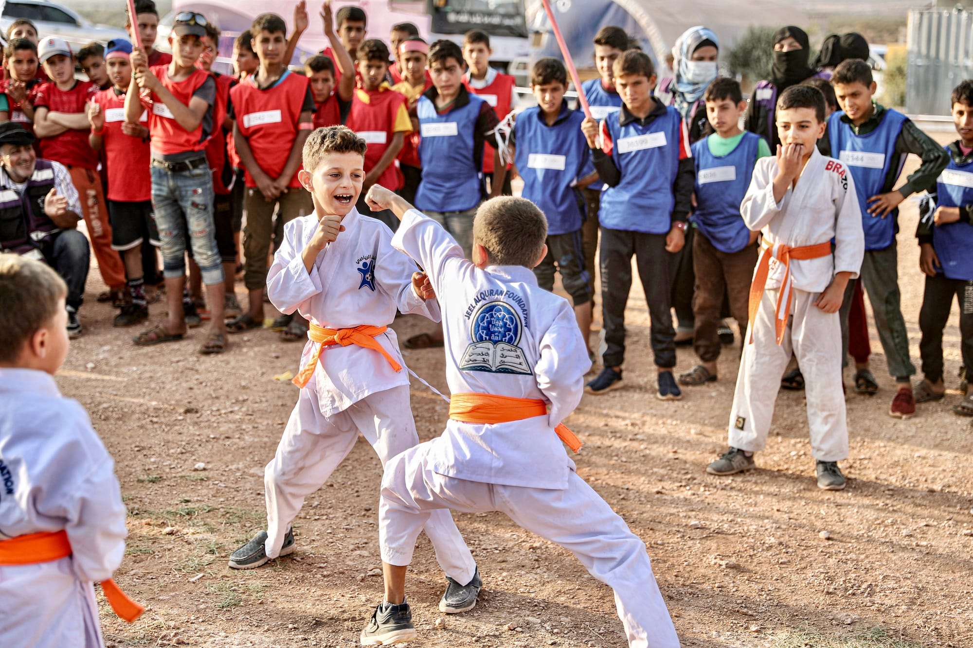 syrian children olympics tent idlib displaced