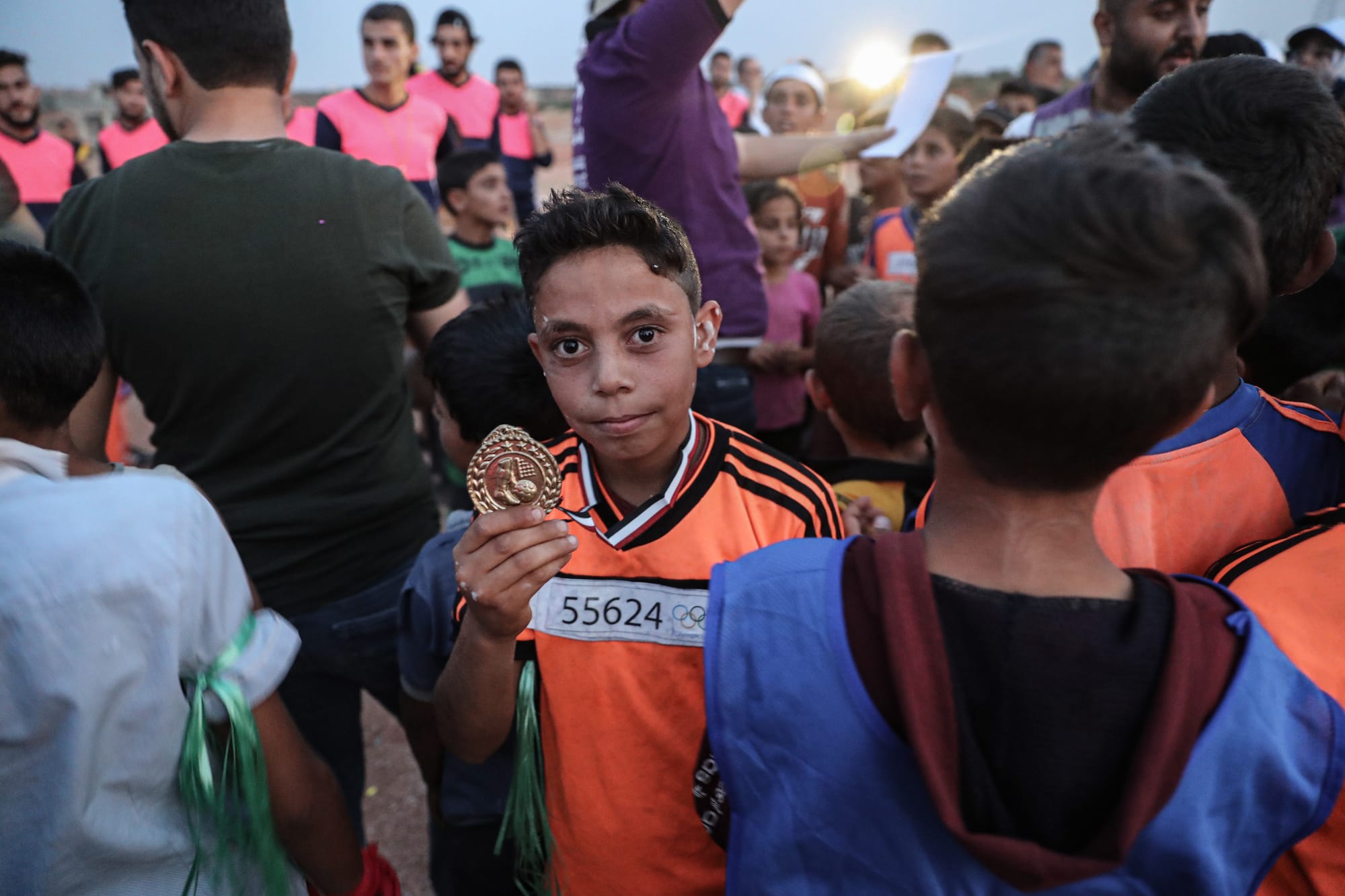 syrian children olympics tent idlib displaced