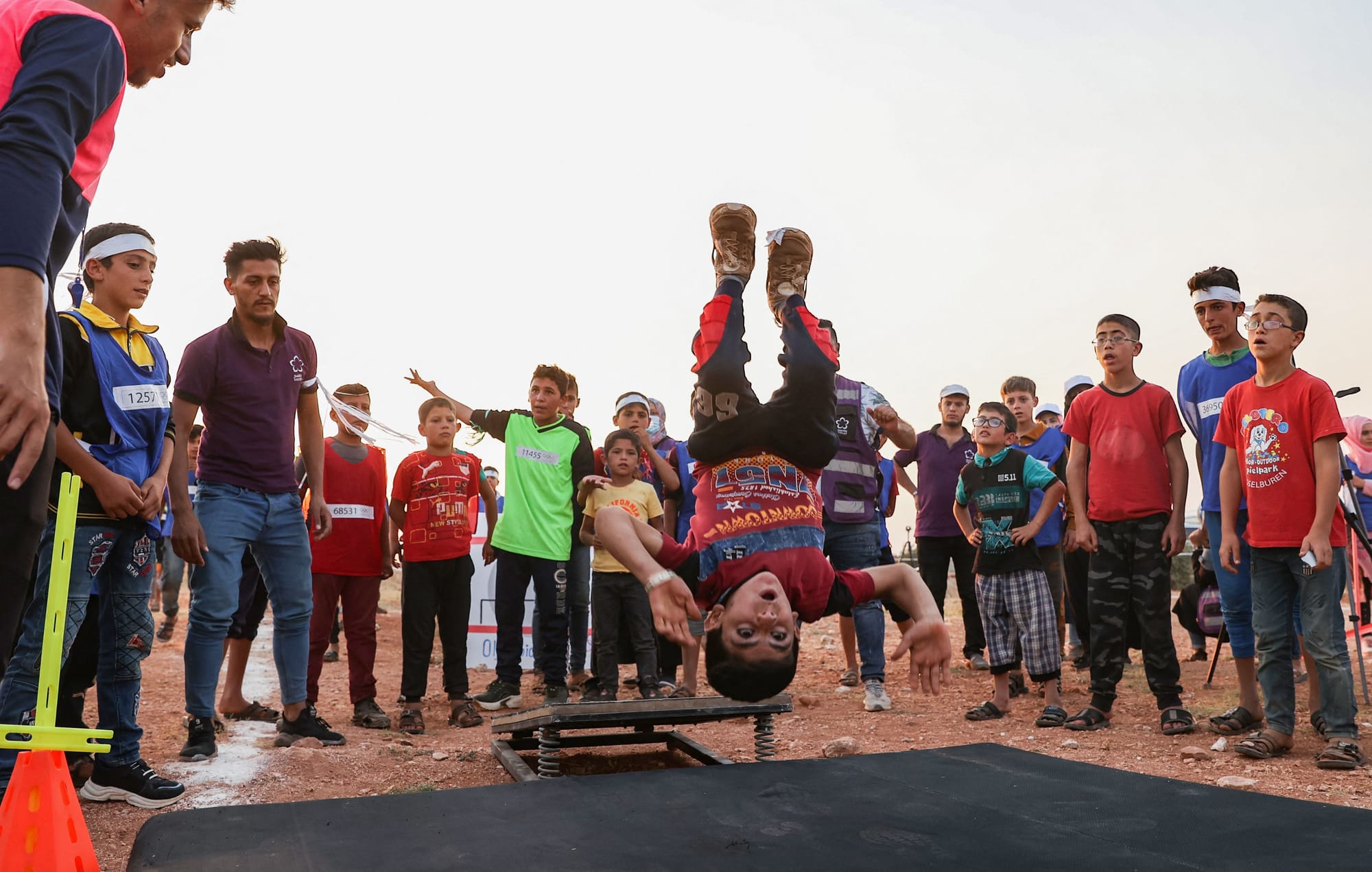 syrian children olympics tent idlib displaced