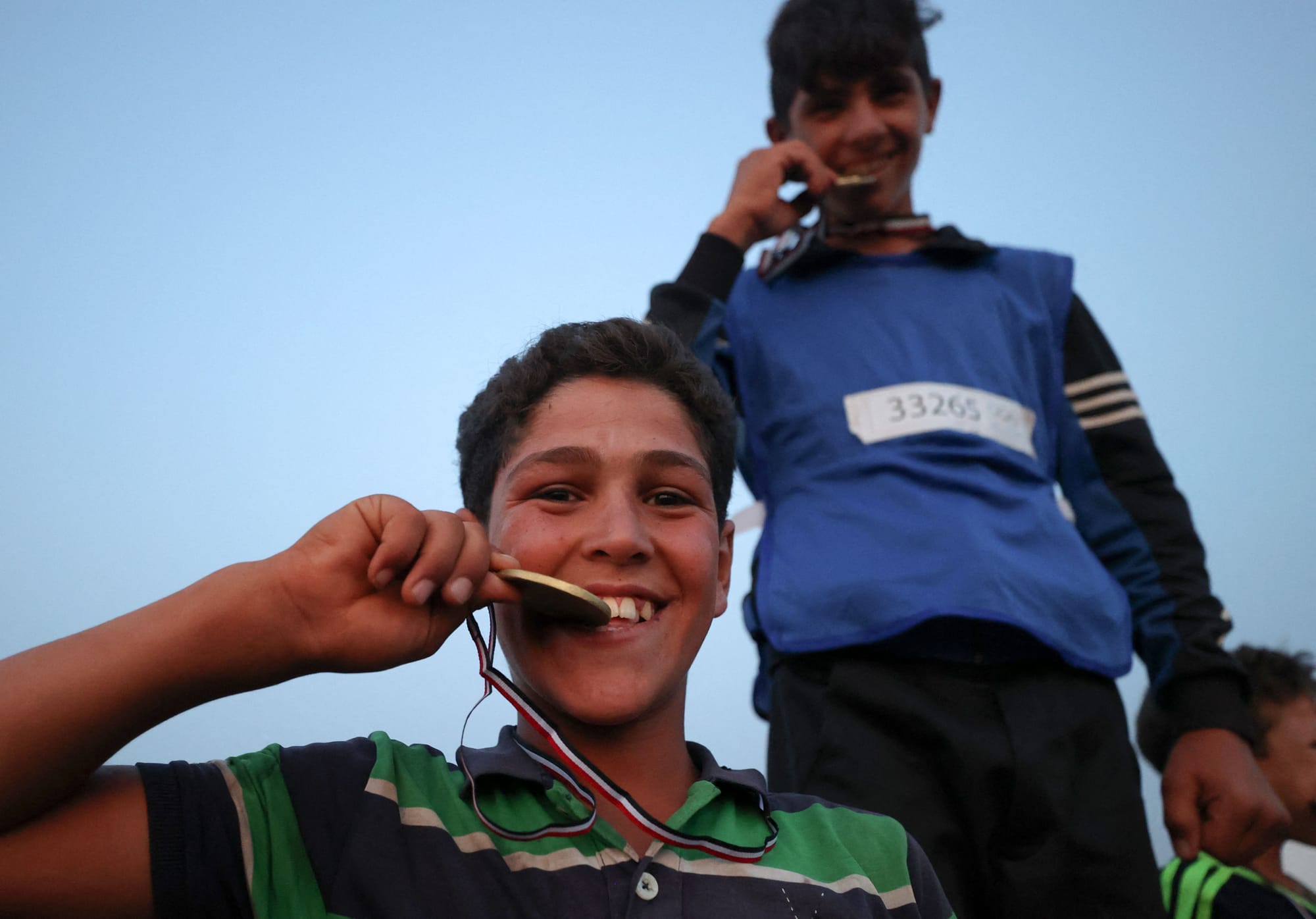 syrian children olympics tent idlib displaced