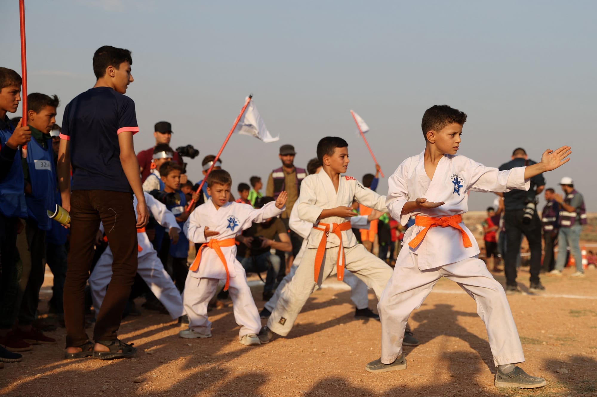 syrian children olympics tent idlib displaced