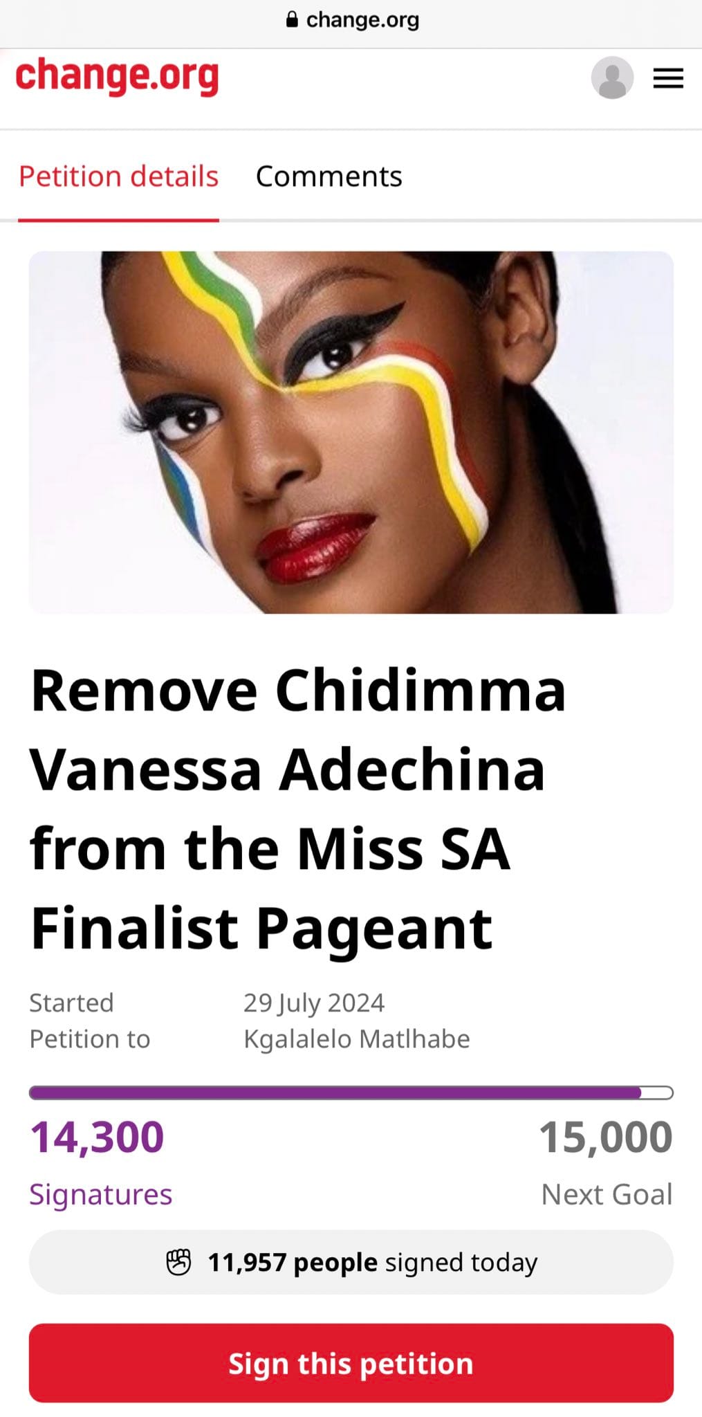 Chidimma Adetshina miss south africa nationality miss nigeria