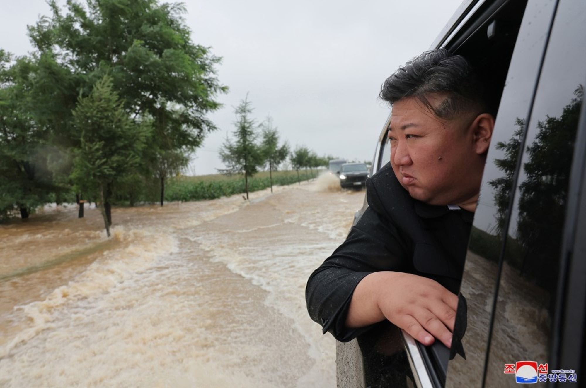 north korea flood kim jong un inspect 2024