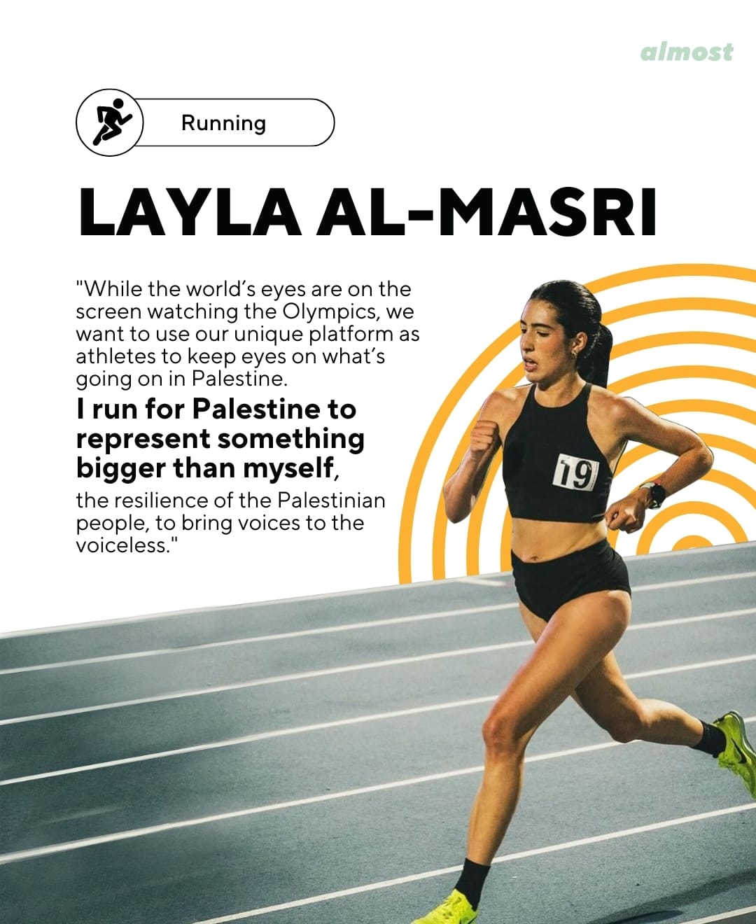 layla al masri palestine olympics team running