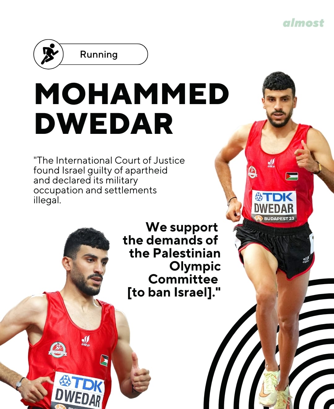 mohammed dwedar palestine olympics team running