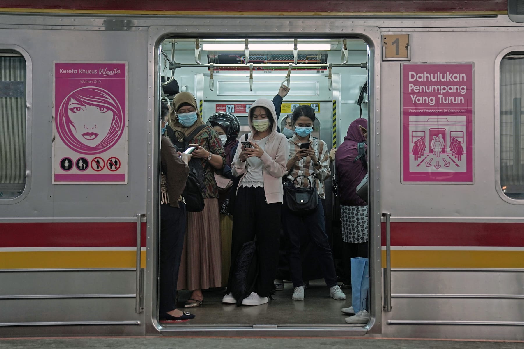 Female passengers on indonesian trains