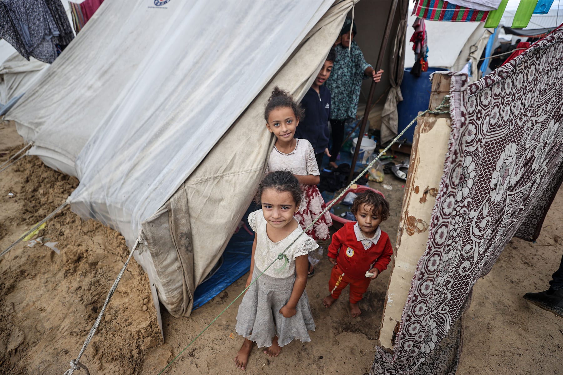 children in unrwa refugee camp gaza