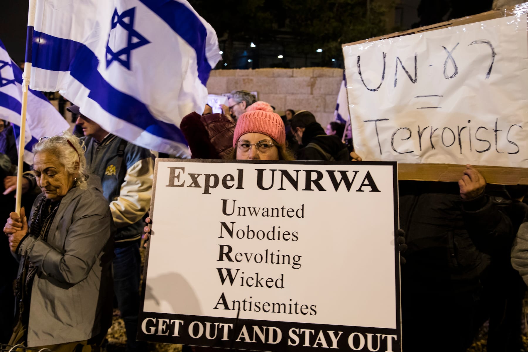 israelis protest against unrwa