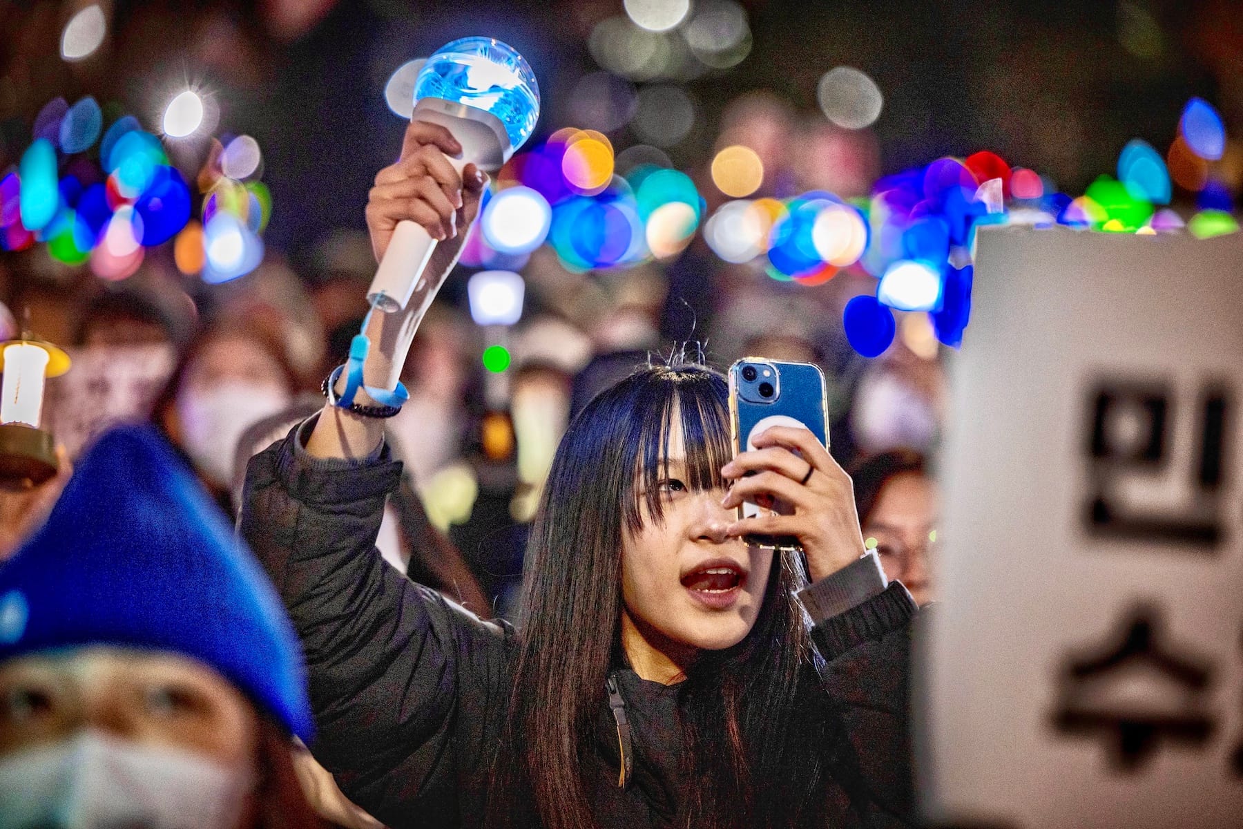 nmixx kpop light stick south korea impeachment protest