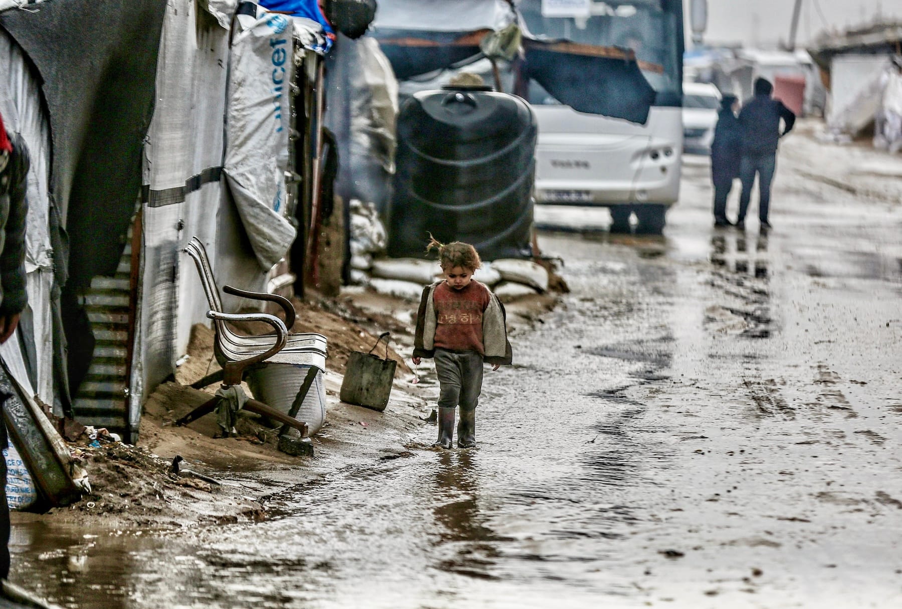 gaza winter cold rain tents israel genocide