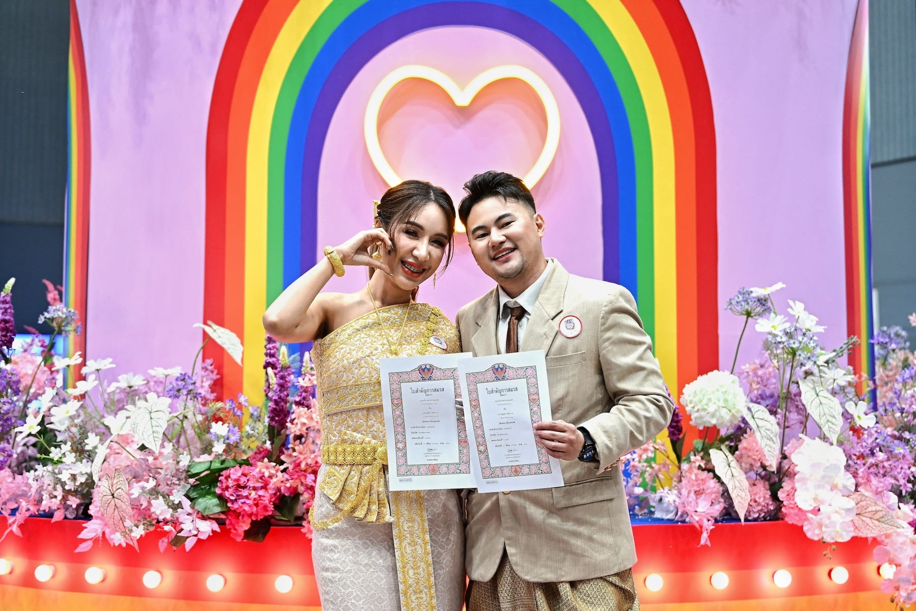 same sex wedding thailand rainbow