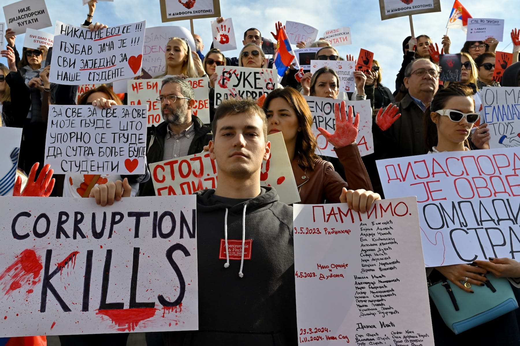 serbians protest government