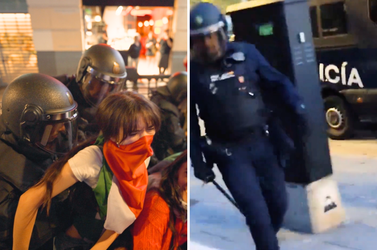 Police In Spain Cracked Down On Pro-Palestine Protesters During A Nationwide Strike