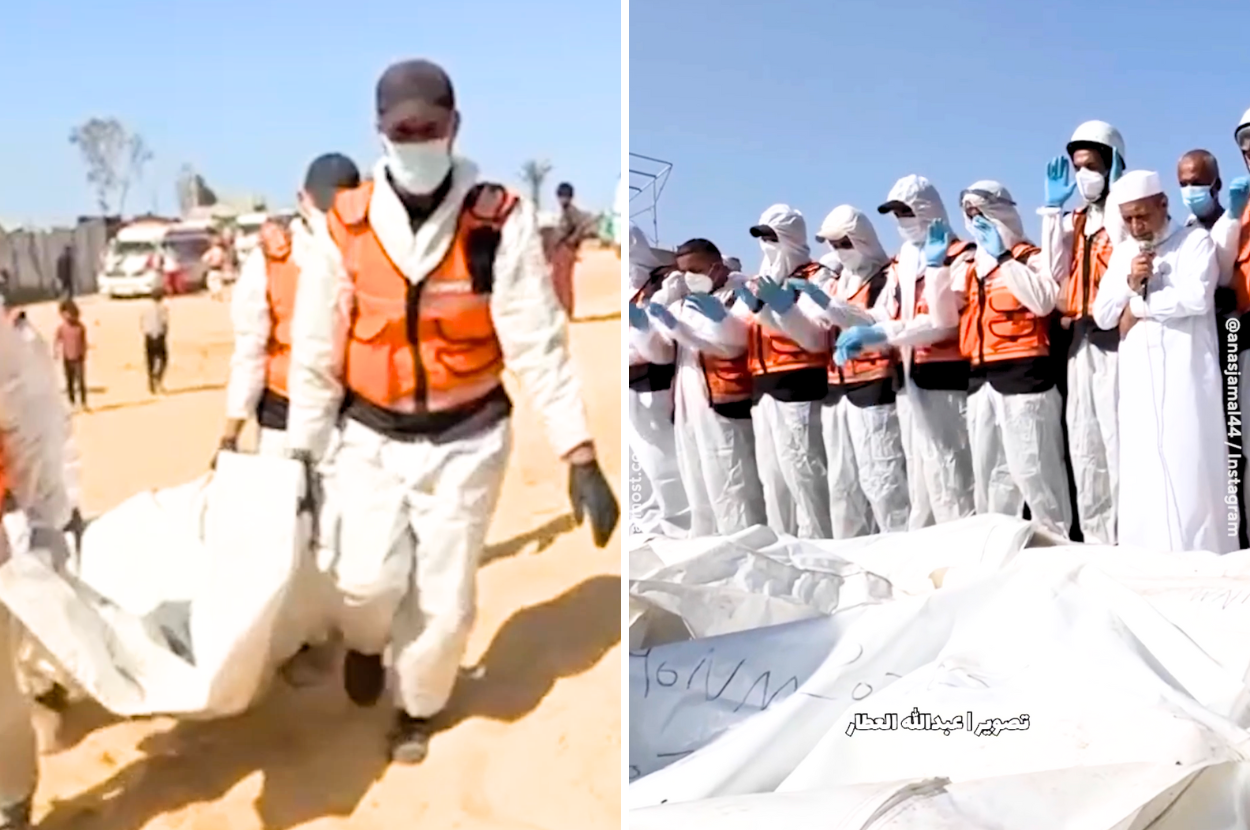 Palestinians Held A Mass Funeral For 54 Palestinians Israel Returned Unidentifiable Due To Extreme Torture