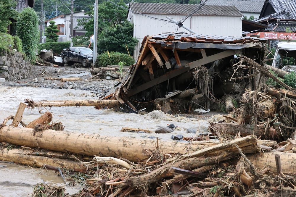 A Japanese Island Has Been Engulfed By Floods And Landslides After It ...