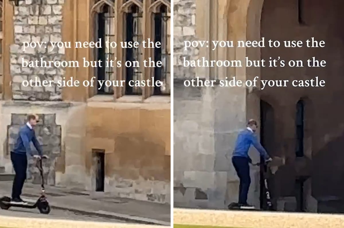 Prince William Was Spotted Zooming Around Windsor Castle On An Electric Scooter And It’s Too Funny