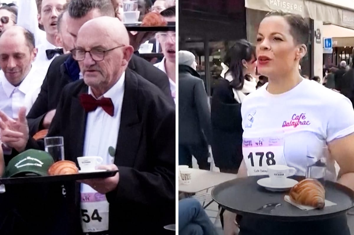 Paris Held A "Waiter Race" Where Waiters Had To Dash Through The City With A Coffee And Croissant