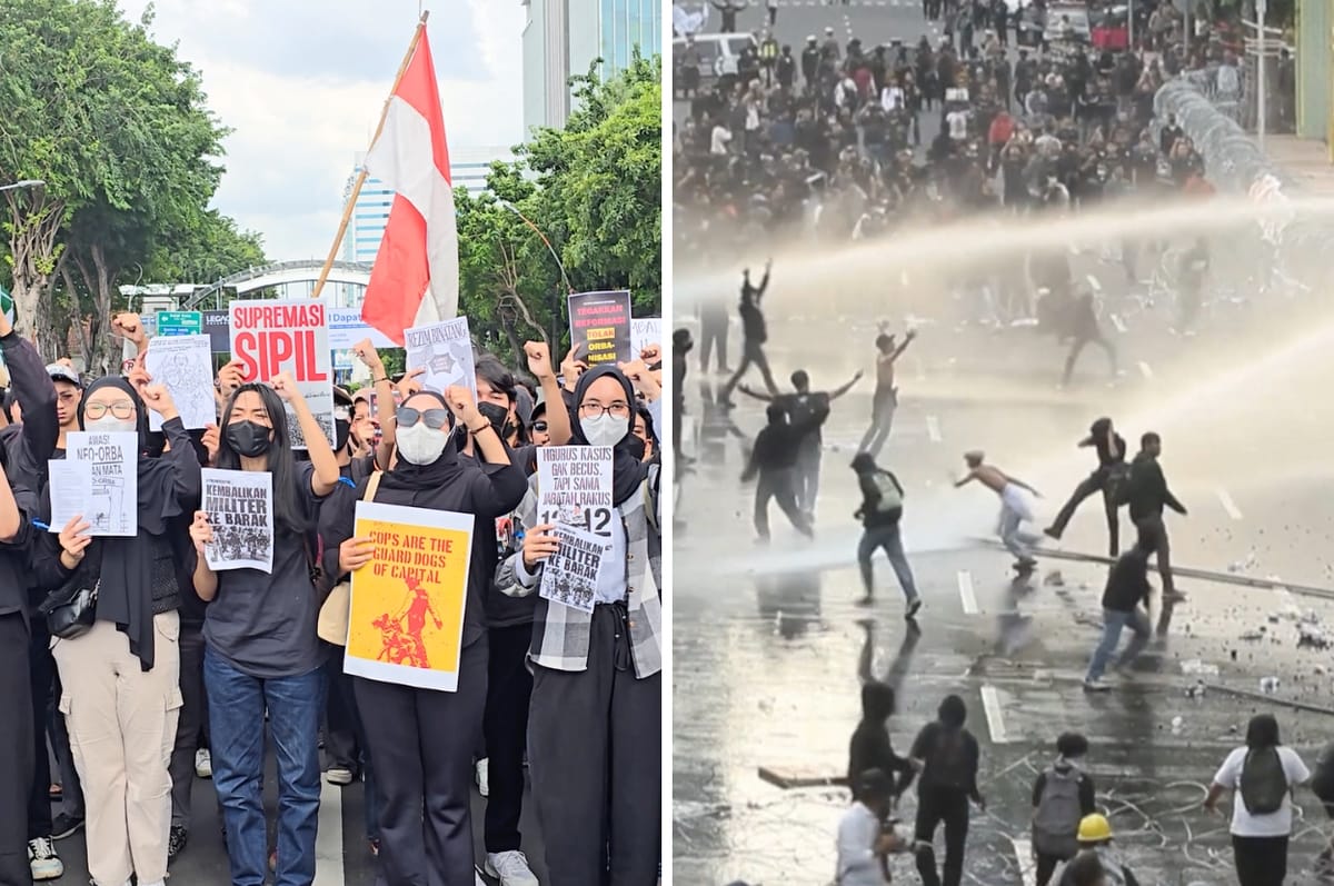 Indonesian Students Held Mass Protests After Government Passed A Law Giving More Power To The Military