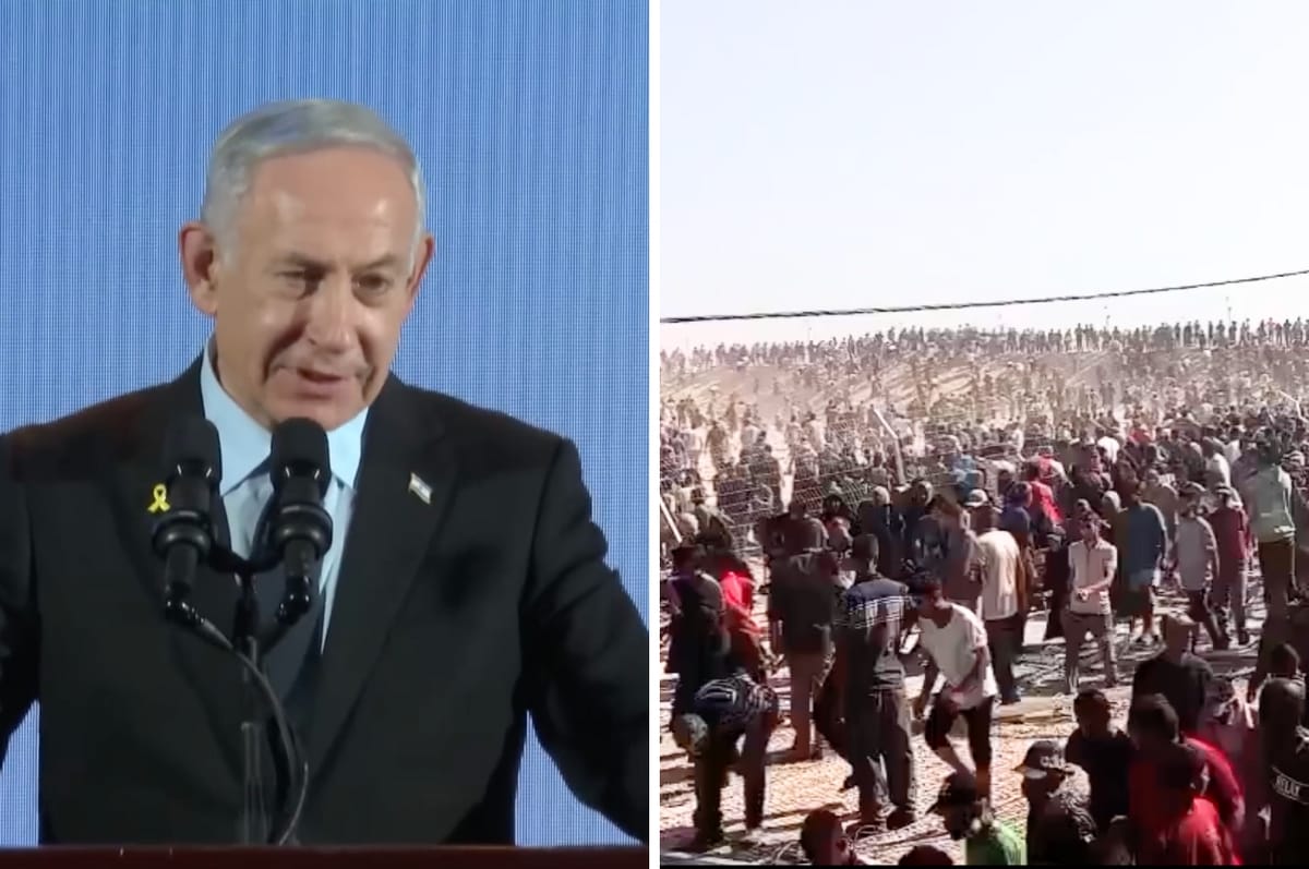 Netanyahu Has Denied Mass Starving Palestinians In Gaza Despite Scenes Of People Rushing To Try Get Food