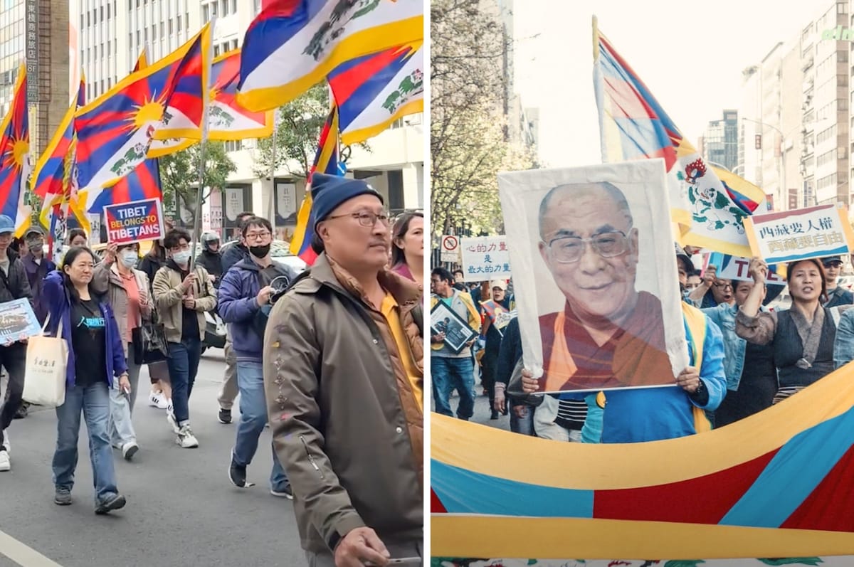 Hundreds Of People In Taiwan Held A Protest To Call For Tibet To Be Free From China