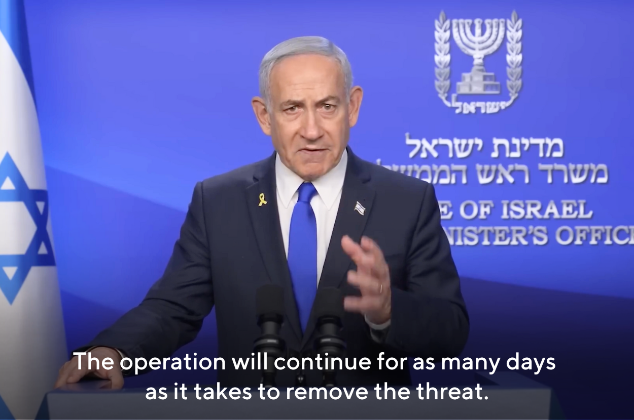 Netanyahu Vowed Israel Will Keep Attacking Iran For “As Many Days As It Takes” To Defend Itself