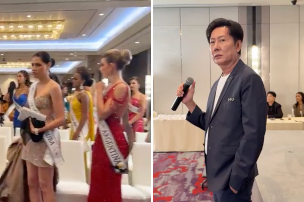 miss universe contestants walk out mexico thai director