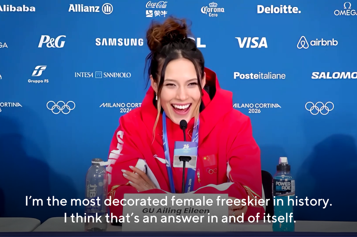 eileen gu silver loss interview milan olympics