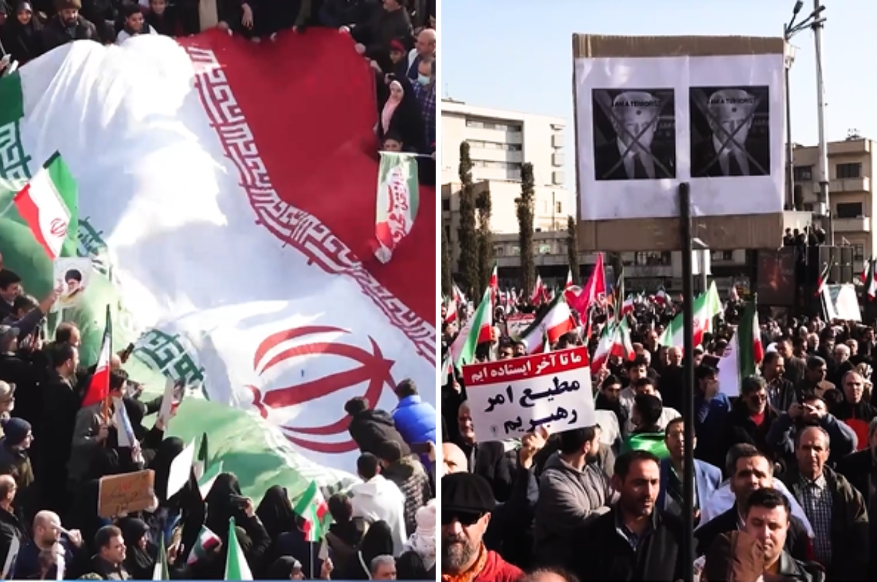 iran pro government rallies protests currency