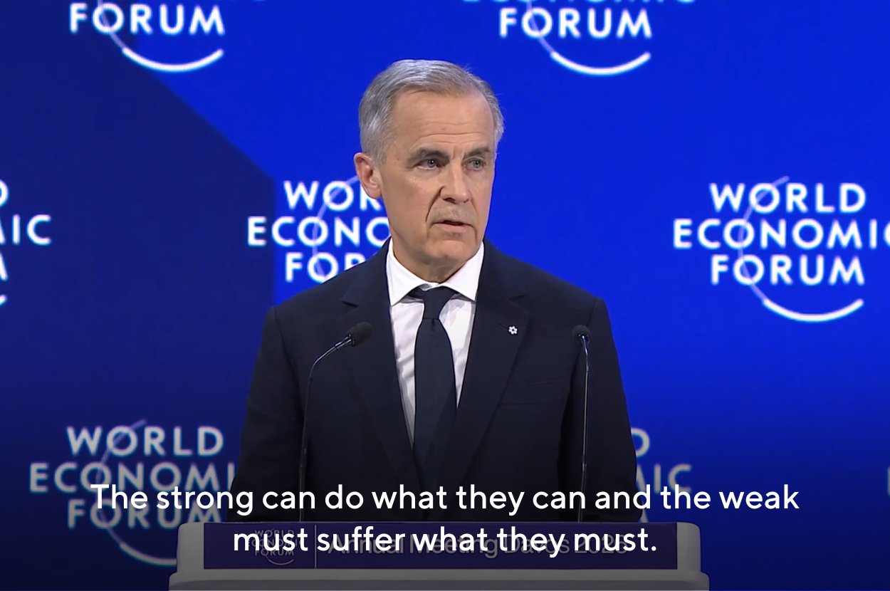 mark carney wef davos global rule based order speech