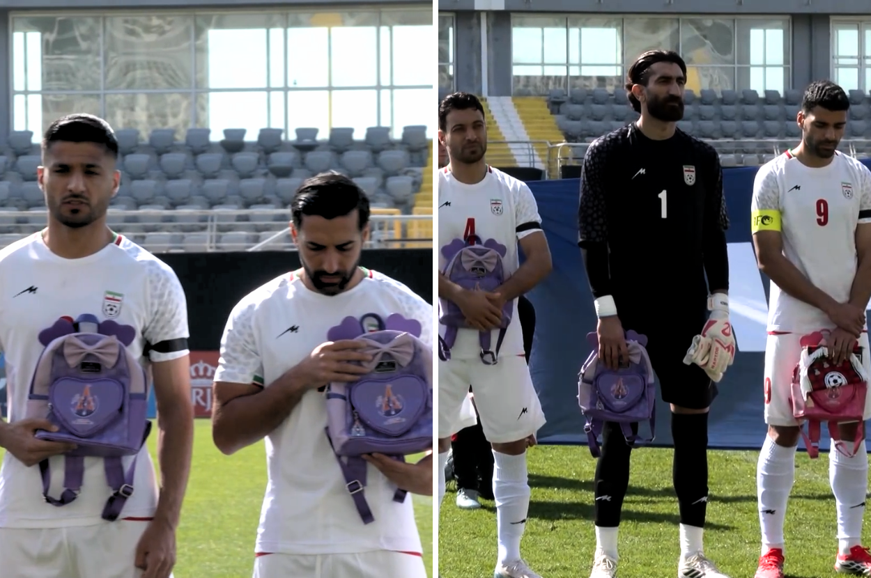 iran football team schoolbags tribute girls school attack us israel war