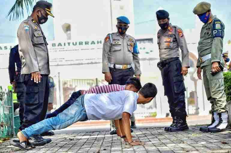 Indonesia Is Punishing People Who Don’t Wear Masks By Forcing Them To Do Push Ups