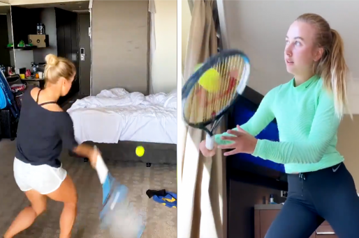 Australian Open Tennis Players Are Coming Up With Creative Ways To Train In Quarantine