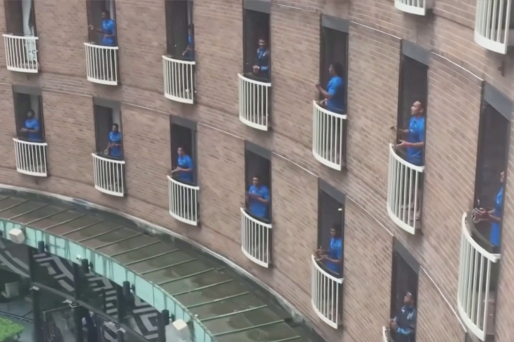 Fiji’s Rugby Team Sang A Song From Their Hotel Balconies To Thank The Staff After Ending Their Quarantine