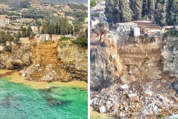 About 200 Coffins Fell Into The Sea In Italy After A Cemetery Collapsed Due To A Landslie