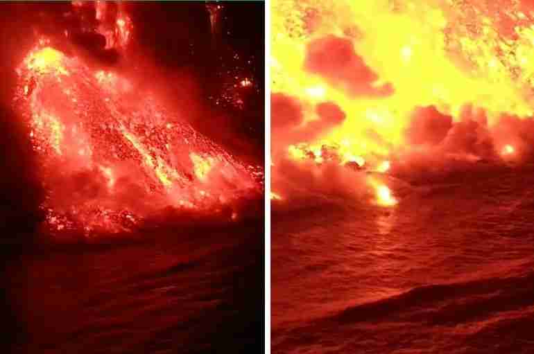 A Volcano Keeps Erupting On A Spanish Island And Now The Molten Lava Has Reached The Ocean