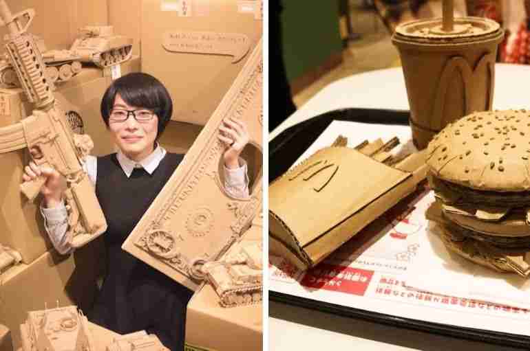 This Japanese Woman Transforms Old Cardboard Boxes Into Lifelike Sculptures And It’s Incredible