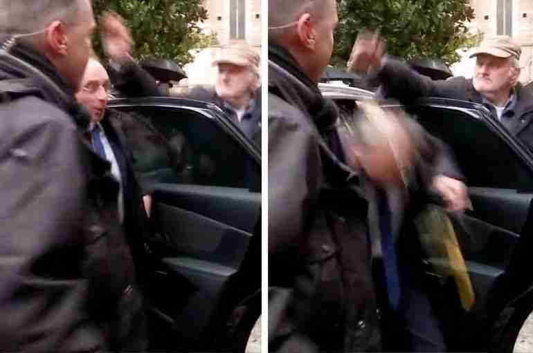 This 70-Year-Old Man Egged A French Far-Right Presidential Candidate To Protest His Comments