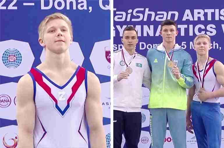 This Russian Gymnast Wore A Pro-Invasion “Z” Symbol On The Podium Next To A Ukrainian Athlete