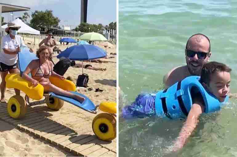 Spain Has Opened An Accessible Beach In Barcelona For People With Disabilities To Swim In The Sea