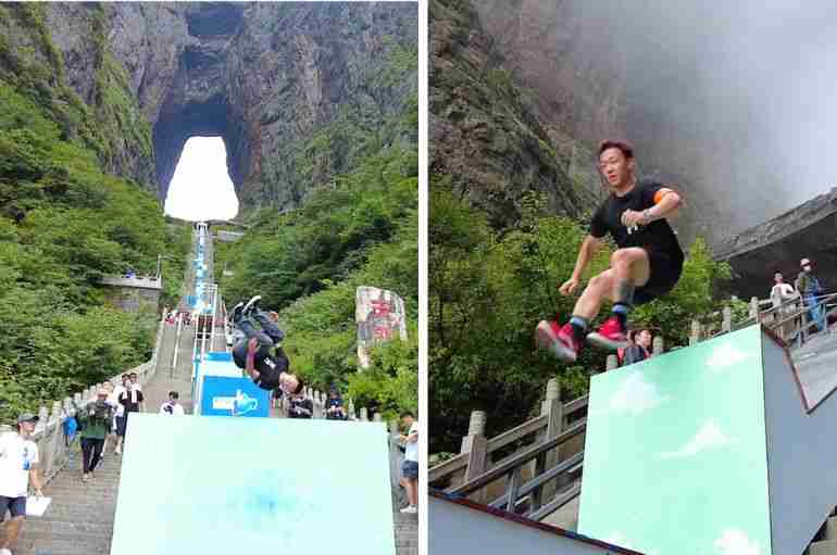 People In China Parkoured Down The World’s Highest Ladder And It Looks Terrifyingly Impressive