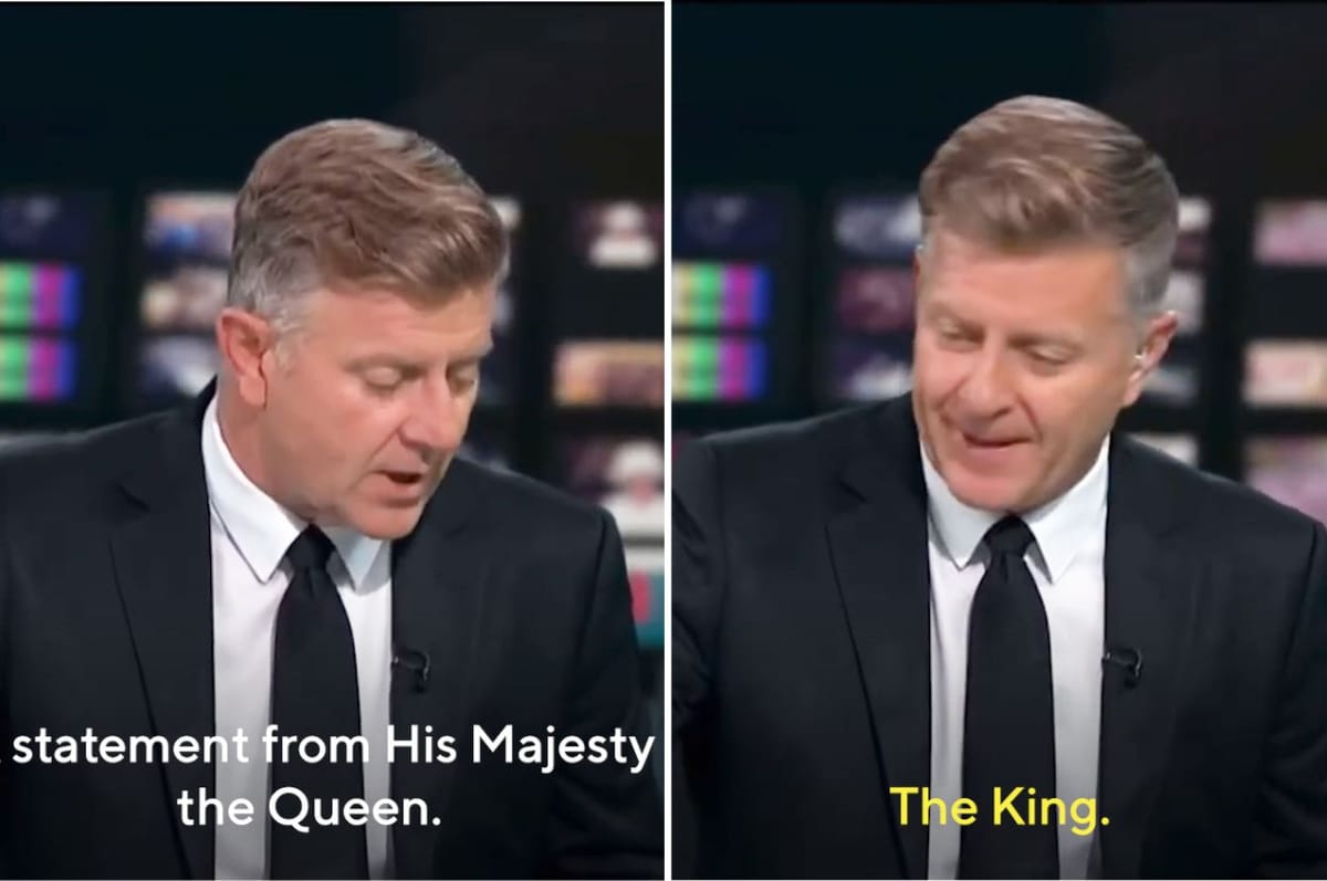 This British News Anchor Got So Used To The Queen He Kept Calling King Charles “His Majesty The Queen”