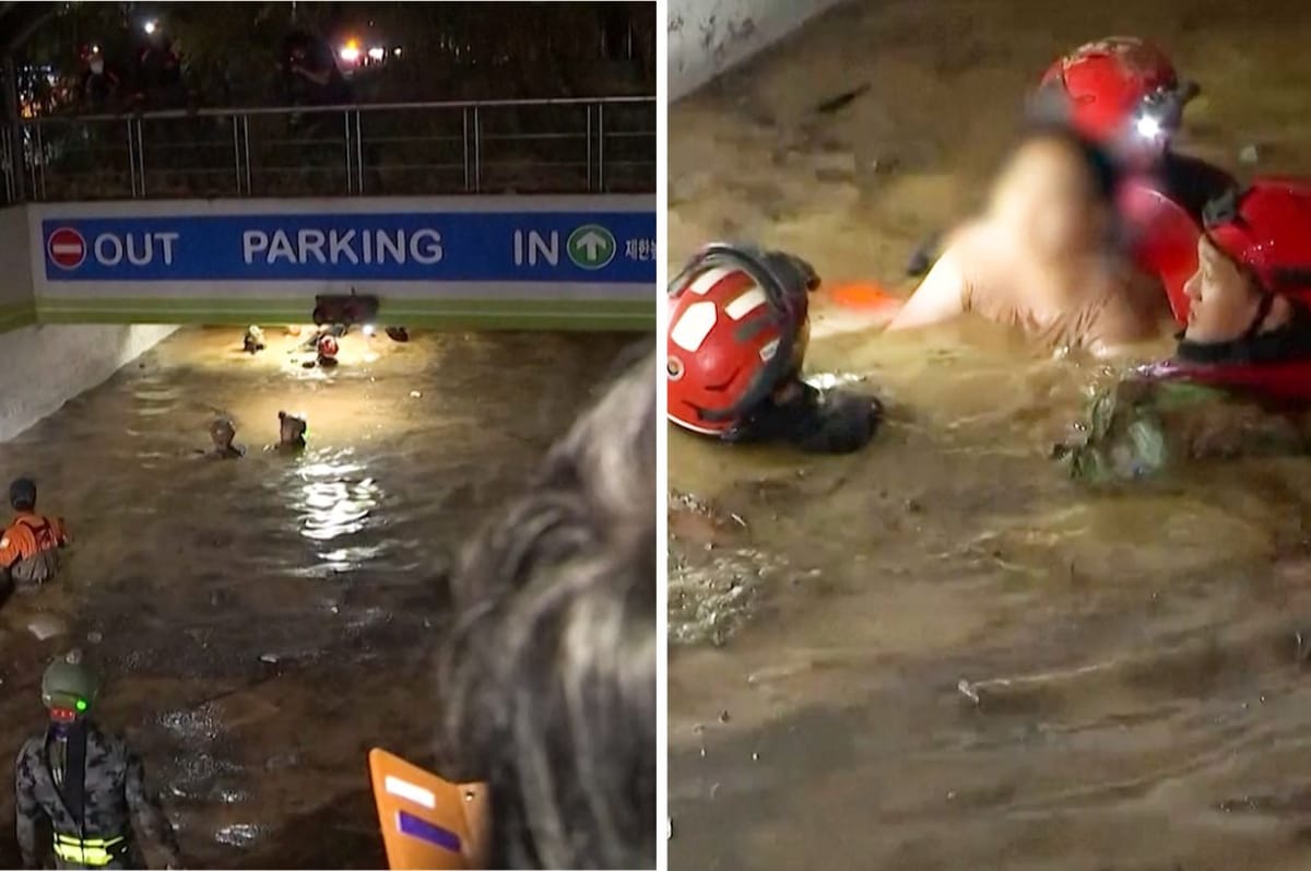 Seven People In South Korea Drowned In An Underground Parking Lot After It Flooded In A Typhoon