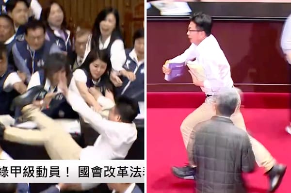 taiwan lawmaker steal bill parliament fight chaos