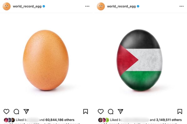 world record egg palestine instagram record