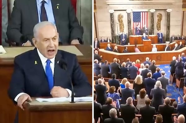 netanyahu us congress standing ovation genocide